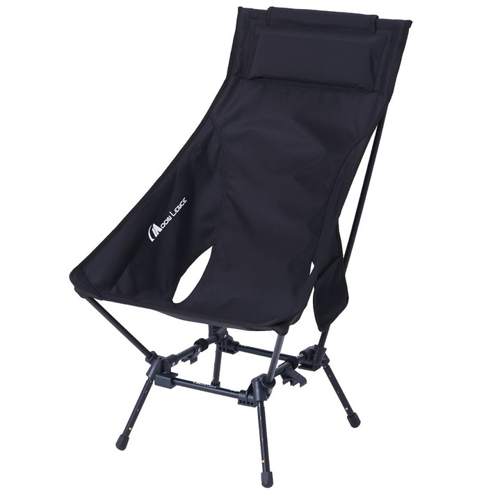 MOON LENCE 견고함 캠핑의자 경량 릴렉스 접이식 스퀘어 체어, 1개, 블랙