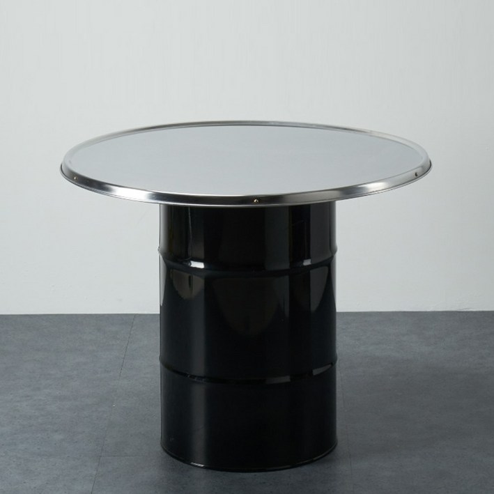 식당 깡통 테이블 포차 원형 드럼통 탁자 블랙