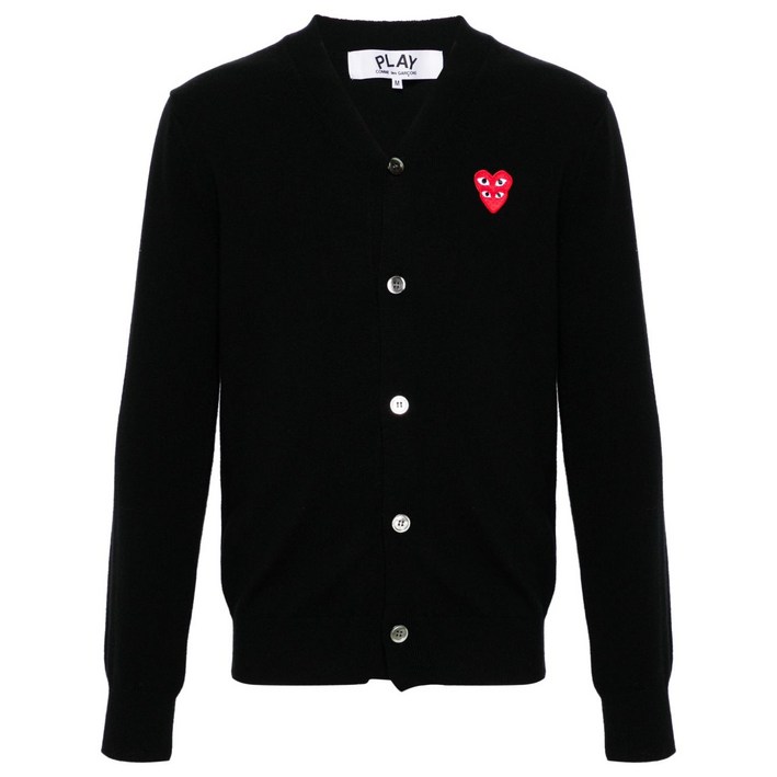꼼데가르송플레이 heartpatch wool cardigan