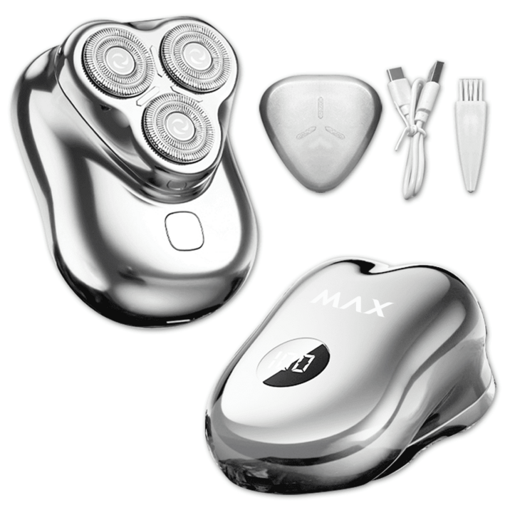 씨엔쇼핑 TV홈쇼핑 맥스 하이웨이 초소형 면도기 세트보호커버전용브러쉬USB충전선 포함, 실버