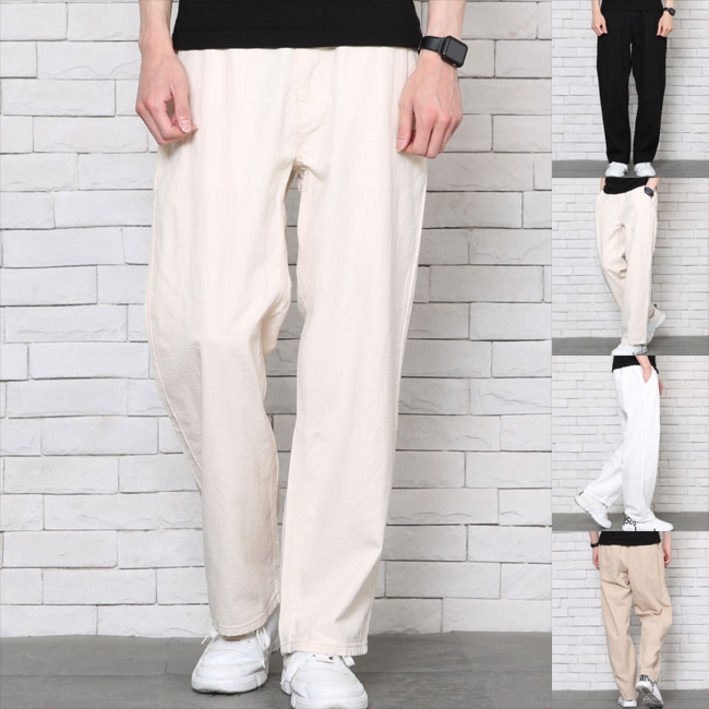 위드진 남자바지 사방슬럽 세미와이드 코튼팬츠 4종택1