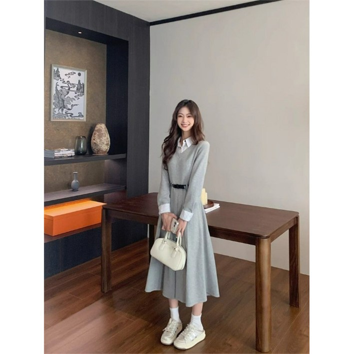 한국계 고급스러운 늦가을 초겨울 초가을에 원피스 여아 가을겨울 신상 롱스커트