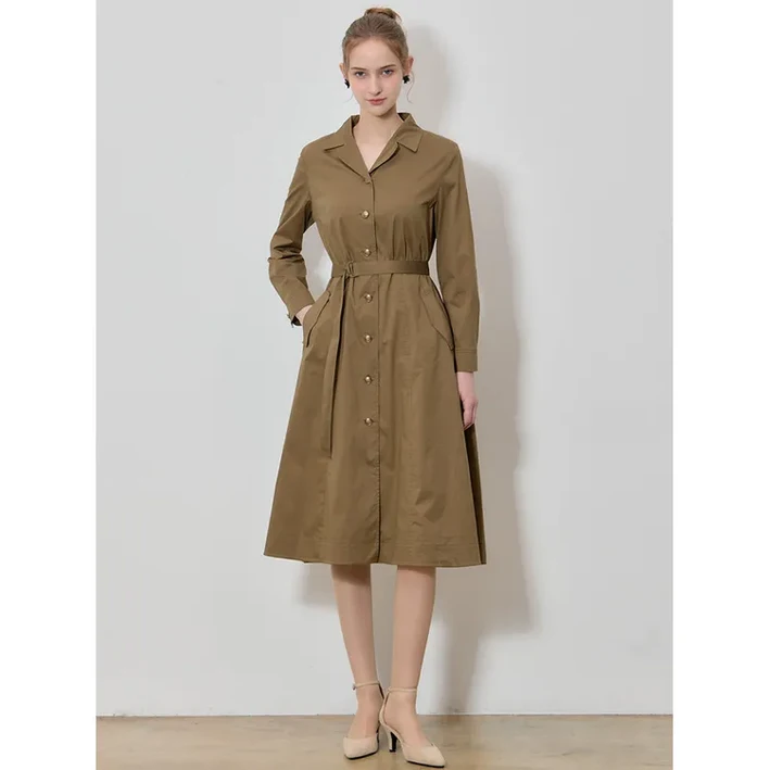 쉬즈미스 쉬즈미스SHESMISS 고품격 오픈카라 벨티드 원피스 택가격 428000원