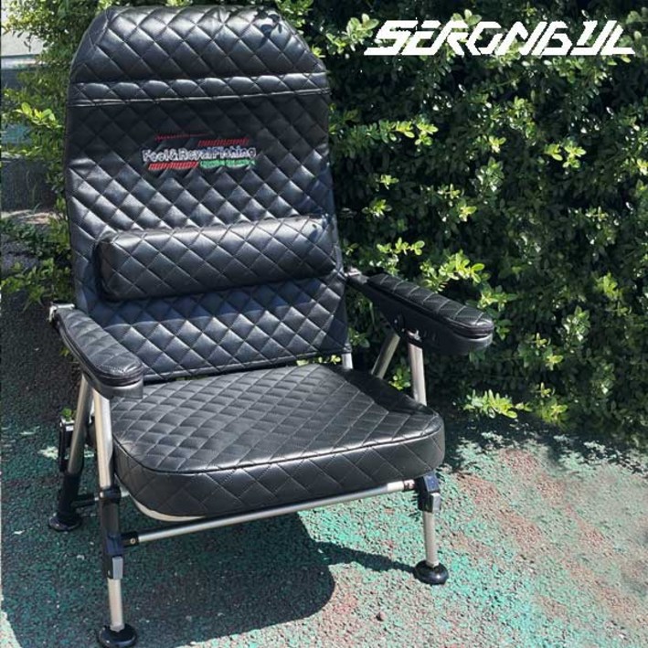 새론불 프리미엄 제로원 접이식 민물낚시의자 블랙 고급레자 엠보싱 빅사이즈 체어