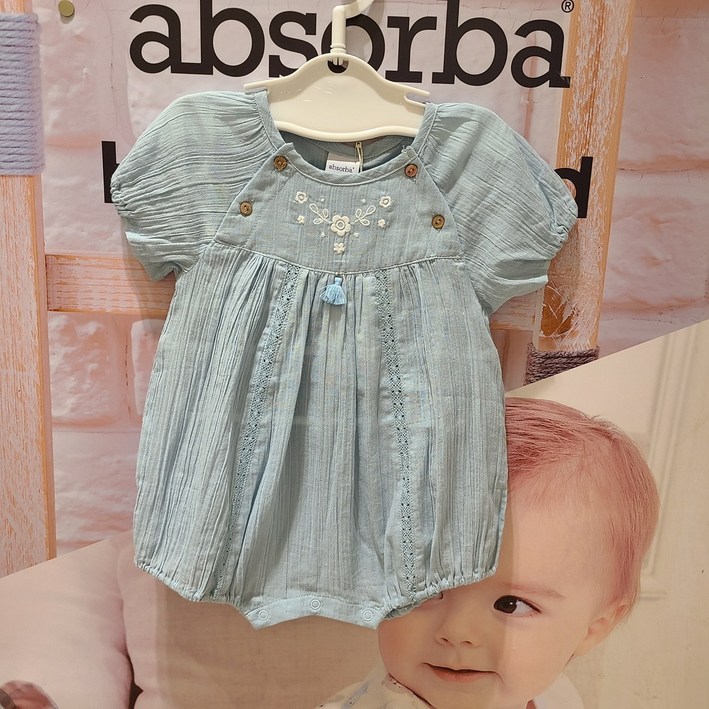 [압소바] 여름특가 /시원한 원단의 바디슈트 /아기공주님 첫 외출복으로 딱 /두 가지 컬러로 둥이룩 강추 /신축성 없는 원단*프해우주복*