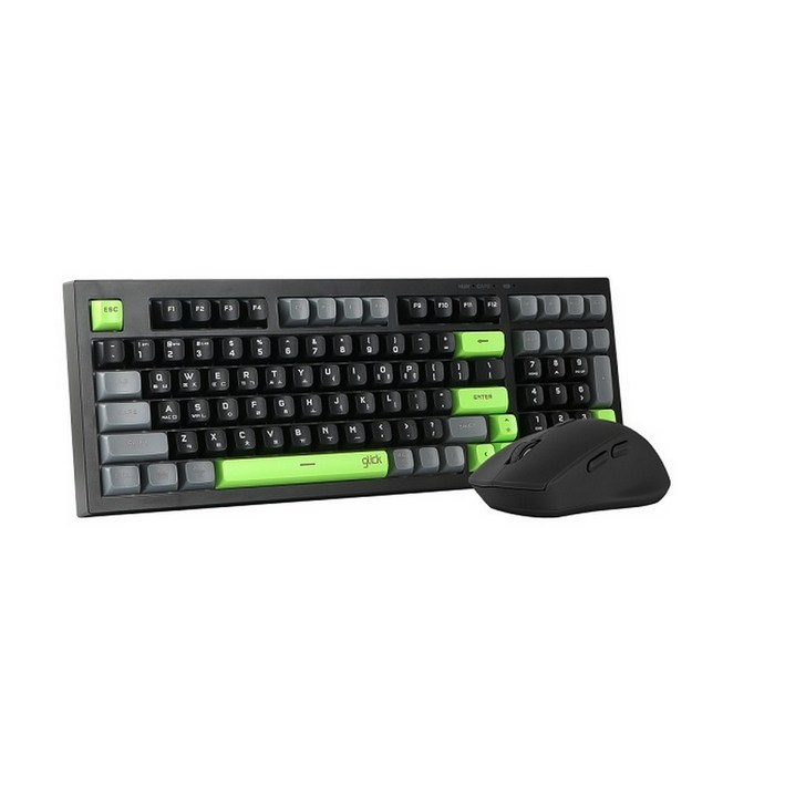 지클릭커 오피스프로 WMK50 사일런스 M 98 무선 키보드 마우스 세트, 일반형, Poker Green, WMK50 지클릭커 오피스프로 WMK50 사일런스 M 98 무선 키보드 마우스 세트, 일반형, Poker Green, WMK50