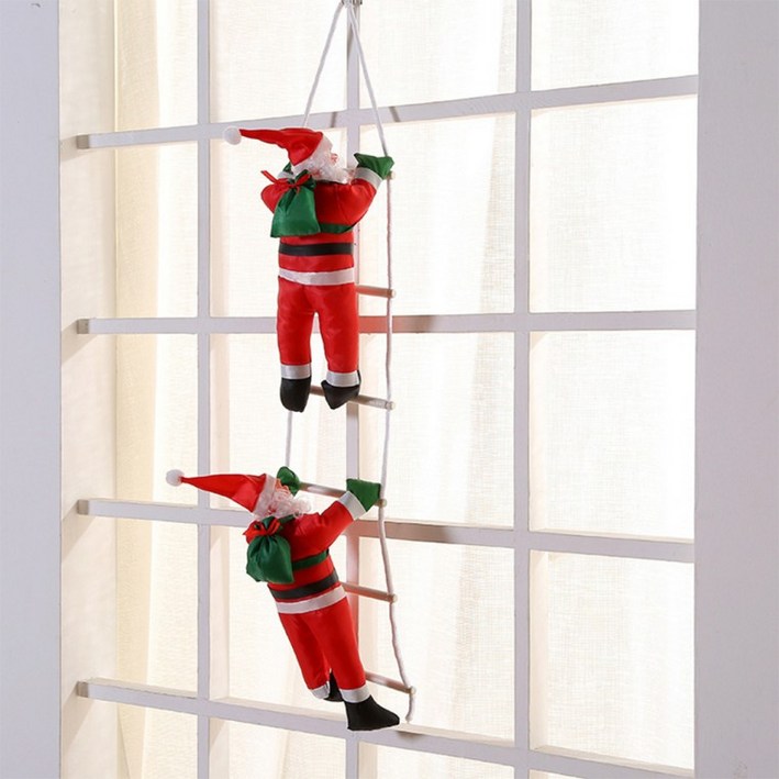 크리스마스 사다리산타인형 크리스마스창문걸이형 크리스마스장식 트리장식 산타2명 xmas, C산타3명