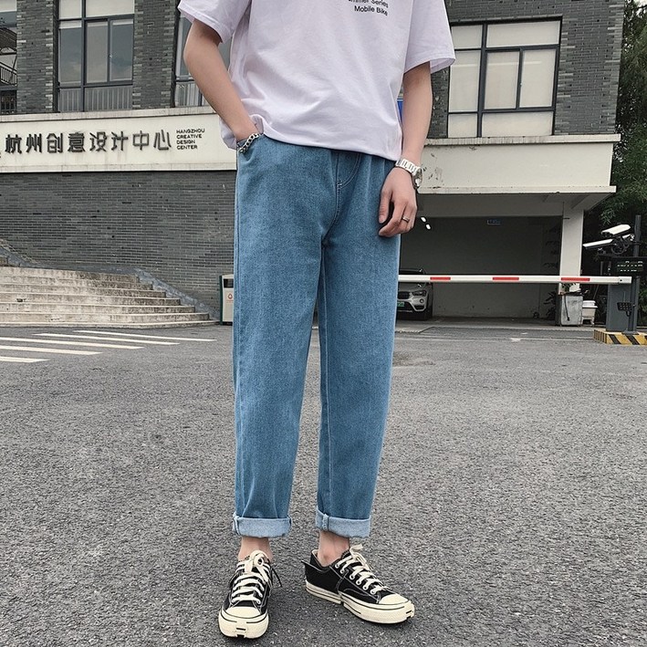 남성슬랙스데님밴딩데님팬츠 S-2XL