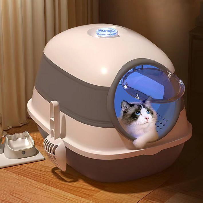 Starwayer 후드형 접이식 고양이 화장실+모래삽+필터 - 투데이밈