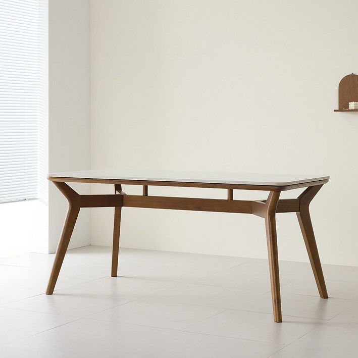 까르엠가구 헤이븐 포세린 양면 세라믹 50R 애쉬 원목 4인용 식탁테이블 1600, 4인용, 4인세라믹(1600/50R)/헤이븐(월넛)