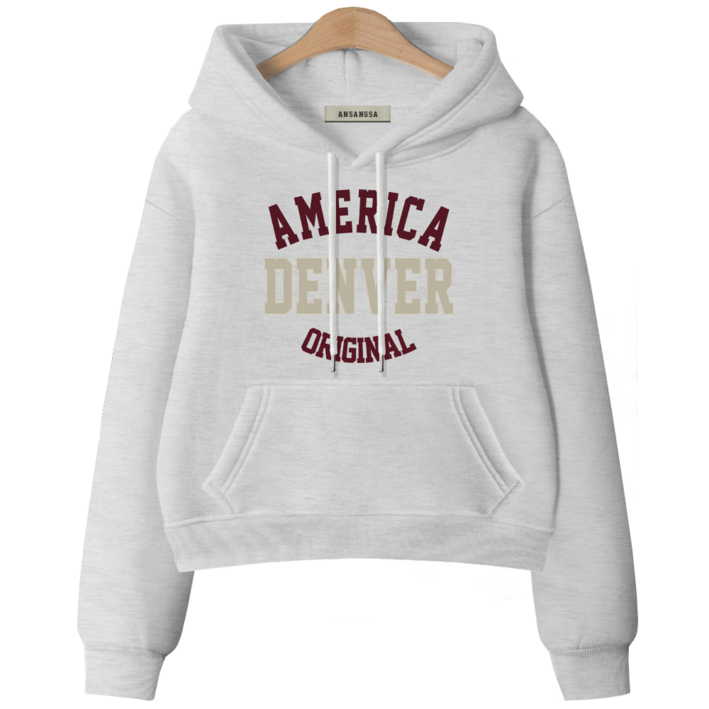 ANSANGSA 댄버A 여성 semi크롭 루즈핏 후드 스웨트셔츠