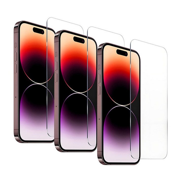 ProTap 아이폰17 9H 강화유리 액정보호필름 고투명 지문방지 보호필름 3매 세트