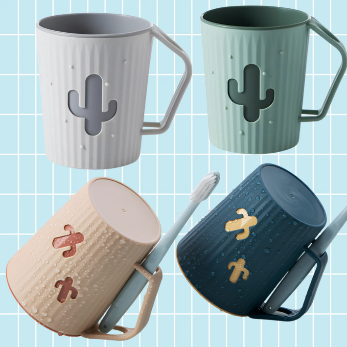 이지드라이 거꾸로 칫솔꽂이 양치컵 4종 세트, 혼합색상4종