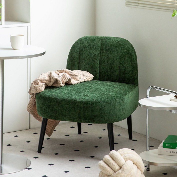 체리브 아델라 미니 패브릭소파 거실 원룸 쿠션 1인용 쇼파, 그린