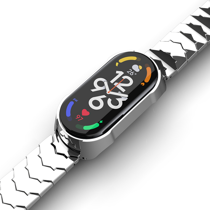 이스카이 샤오미 미밴드7 스테인리스 고급 메탈 스트랩+시계줄 공구, 1개