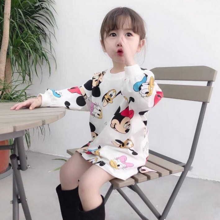 마우스 긴팔원피스