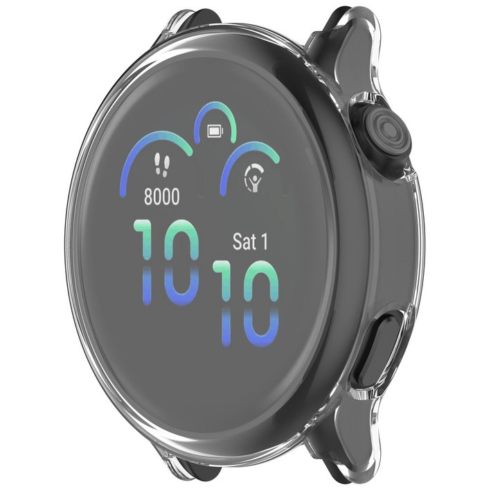 가민 Garmin Vivoactive 6 전용 전면 둘러싼 TPU 전도 보호 케이스  고급스러운 보호 기능으로 팔목에 반짝이는 케이스, 투명, 1개