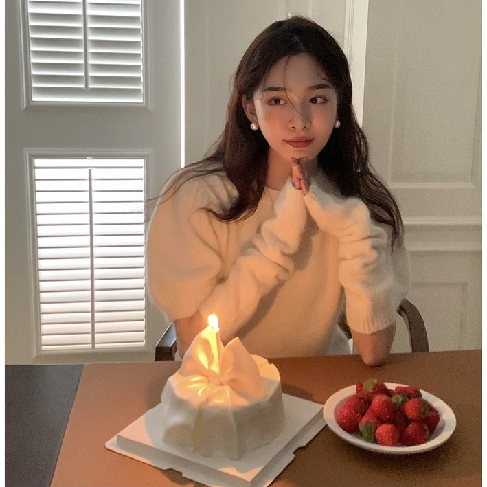 루어스룸 스튜 라운드넥 겨울 여성 앙고라 니트 반팔 팔토시 SET 소매벌룬 퍼프 워머 세트 니트