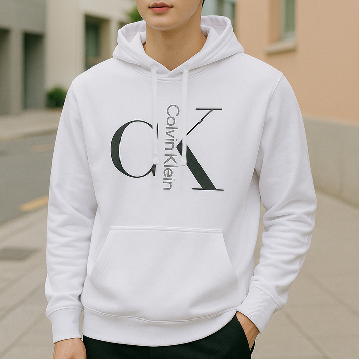 캘빈클라인 모노그램 믹스 로고 풀오버 기모 후디
