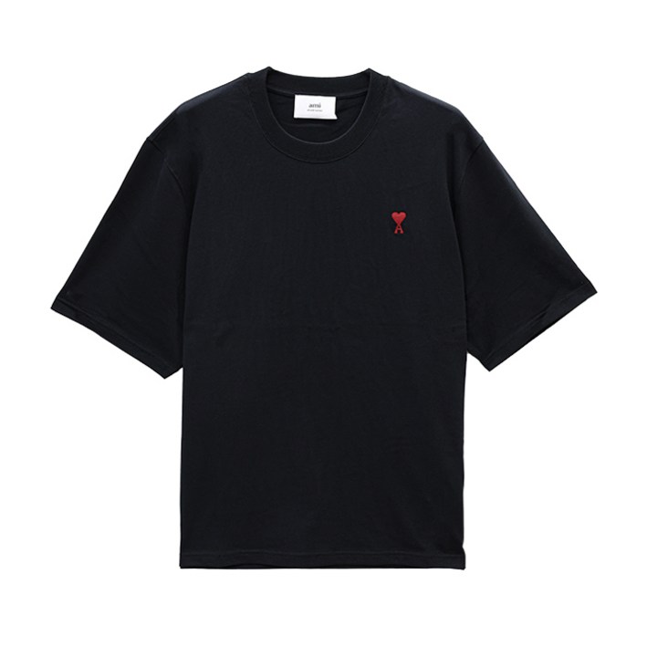 24SS 아미 스몰 하트 로고 반팔 티셔츠 블랙 BFUTS005 726 001