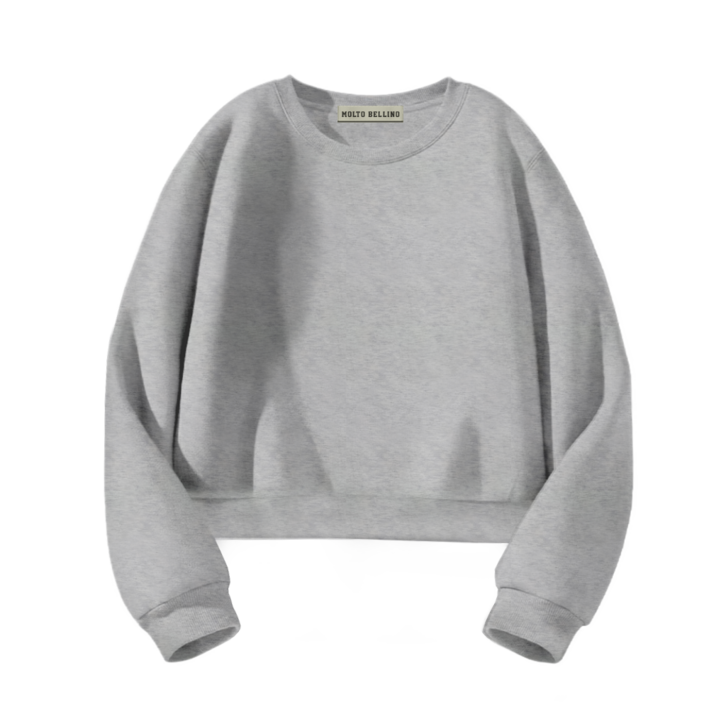 몰토벨리노 SF 무지 세미오버핏 크롭 맨투맨