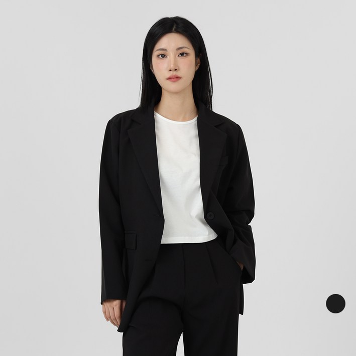 VINIVIDI 여성 베이직 심플 무지 카라 레이어드 오버핏 긴팔 아우터 간절기 데일리 싱글 자켓 VINIVIDI 여성 베이직 심플 무지 카라 레이어드 오버핏 긴팔 아우터 간절기 데일리 싱글 자켓