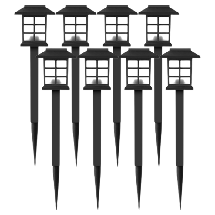 일상애착 태양광 정원등 미니격자 야외 캠핑조명 가로등 8개입, 백색