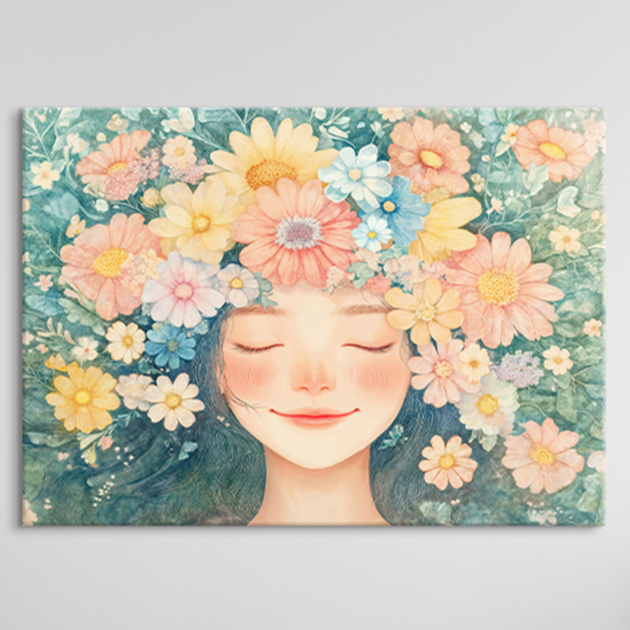 꽃의 여인 8종 인테리어 그림 액자 북유럽 감성 거실 안방 서재 개업 선물 캔버스 추상화 인물 아트월
