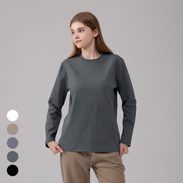 에버라스트 여성 레귤러핏 긴팔 티셔츠 기본티 긴팔티