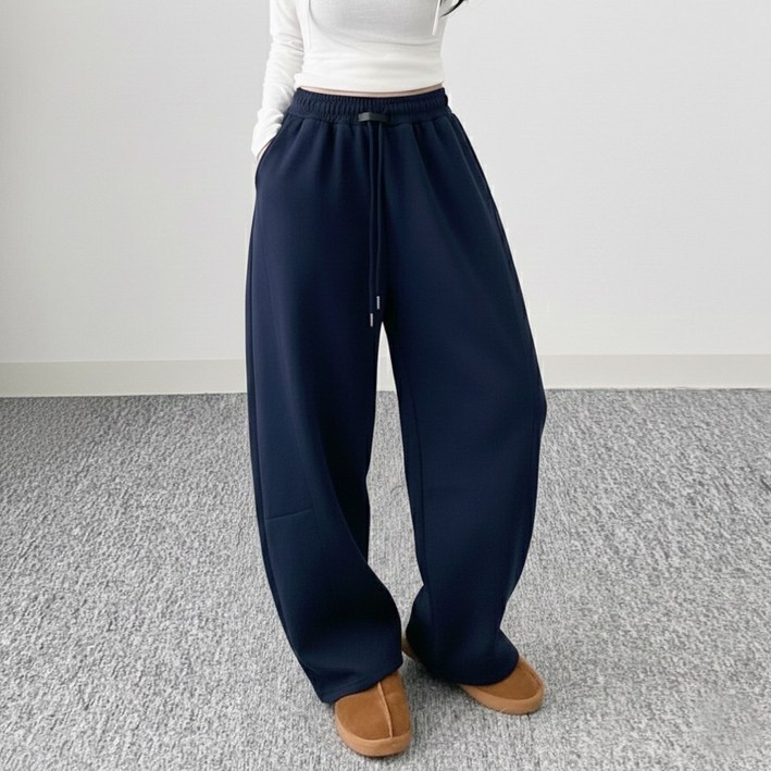 어브라운 여자 절개 사이드 벌룬 와이드 트레이닝 바지