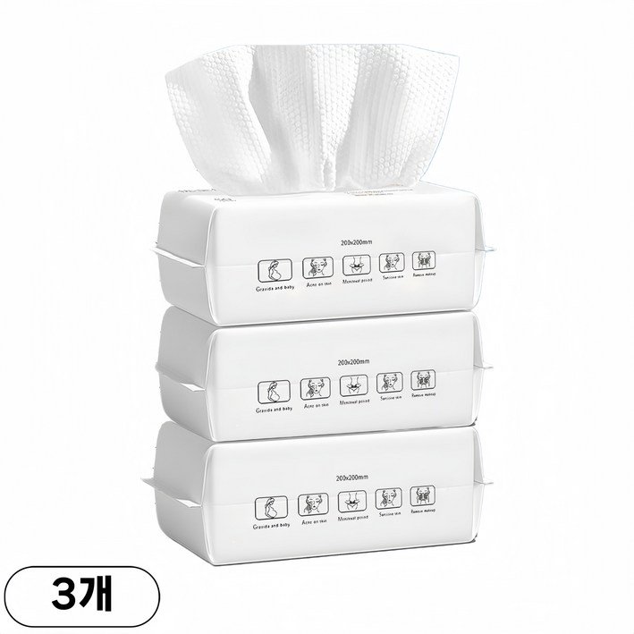 YOPENCE 순면 일회용 페이스타올 수건대용, 3개, 100매입