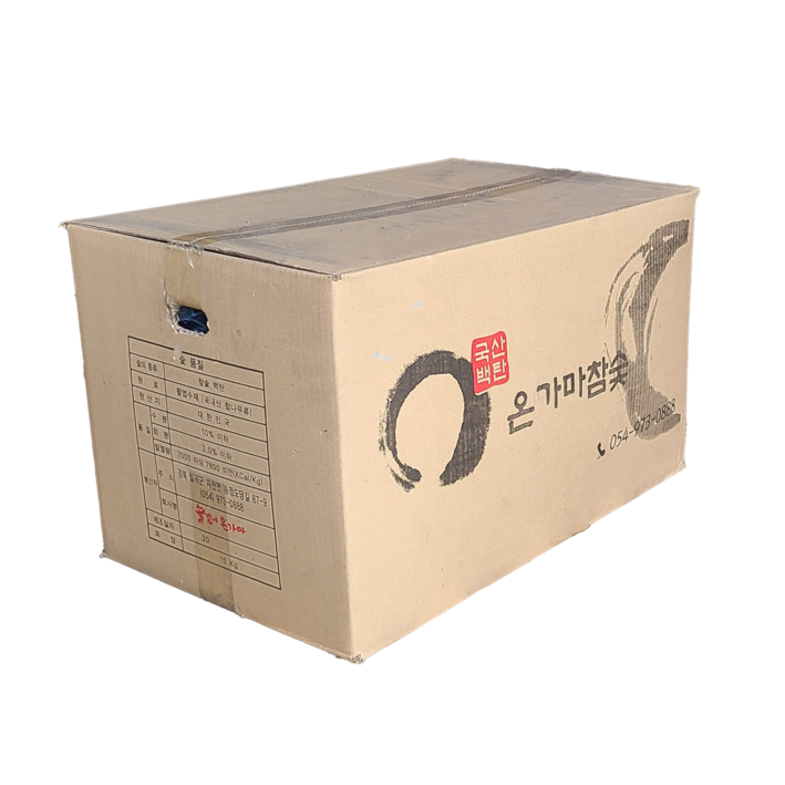 (런칭특가) 15kg 국내산 최고급 백탄 참숯 (숯가마 찜질이용권 증정) 업소용 구이용 숯 Long Lasting Charcoal