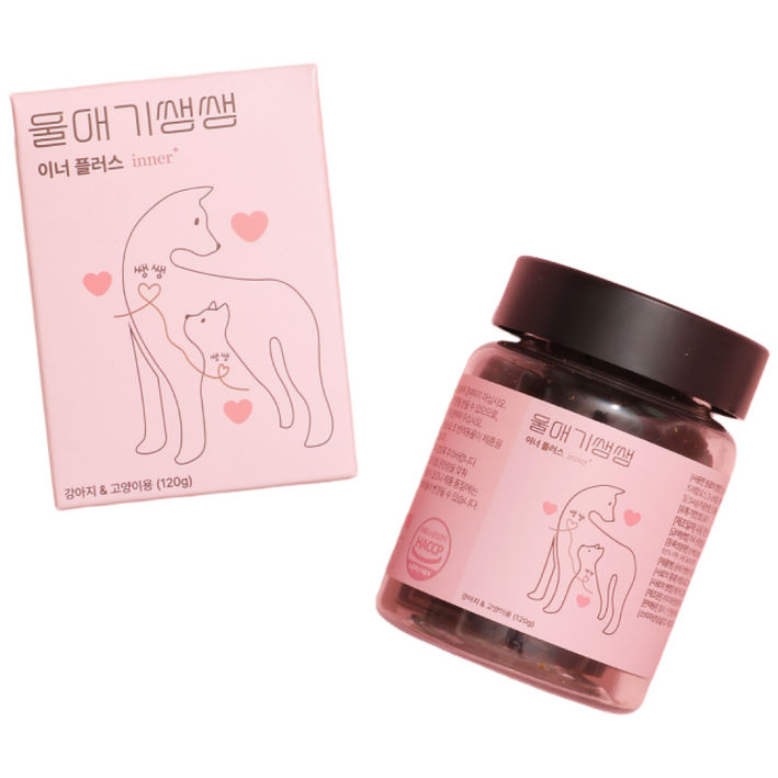 울애기쌩쌩 이너플러스 반려동물 종합영양제 기관지 심장 신장 간 케어, 60정, 종합영양제, 4개