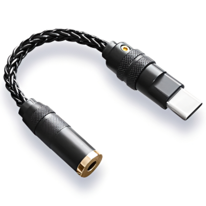 시그델 HiFi 고음질 ALC5686 C타입 꼬다리 DAC 덱 3.5mm 32BIT 384KHZ 이어폰 변환 앰프 꼬다리덱 오디오 헤드폰 젠더 MD-01, 1개, 블랙, 11cm