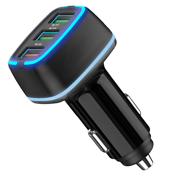 홈플래닛 퀄컴 공식인증 QC3.0 54W 3포트 차량용 시거잭 고속충전기
