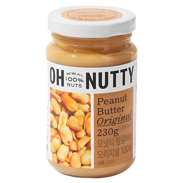오넛티 땅콩버터 오리지널 100, 230g, 1개 오넛티 땅콩버터 오리지널 100, 230g, 1개