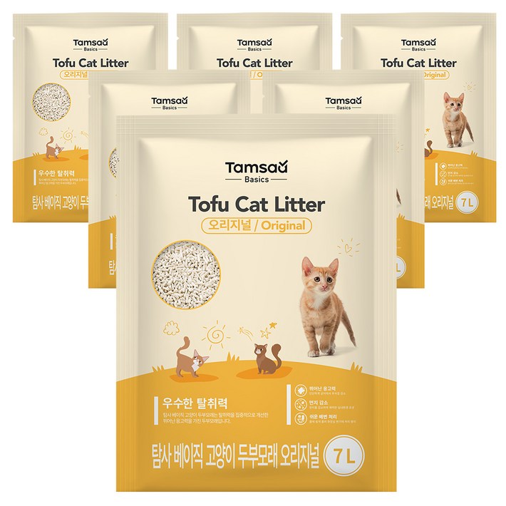 탐사 베이직 프리미엄 고양이 두부모래 7L 약 2.8 kg, 오리지널향, 6개