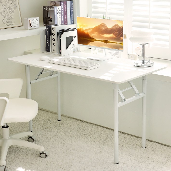 코멧 공간을 활용하는 철제 접이식 스틸 테이블 책상 1200