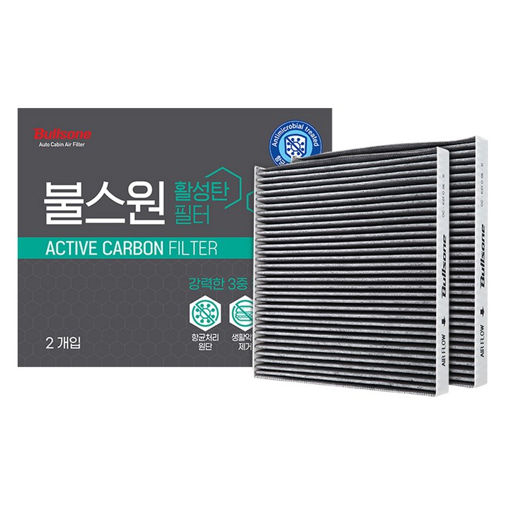 불스원 활성탄 에어컨 필터 2p, 단일상품, 1개 불스원 활성탄 에어컨 필터 2p, 단일상품, 1개