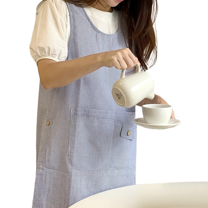 한스갤러리 시어서커 앞치마 FREE