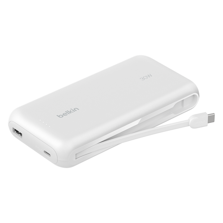 벨킨 부스트차지 케이블 일체형 보조배터리 20K 20000mAh C타입, 화이트, BPB024fq 벨킨 부스트차지 케이블 일체형 보조배터리 20K 20000mAh C타입, 화이트, BPB024fq