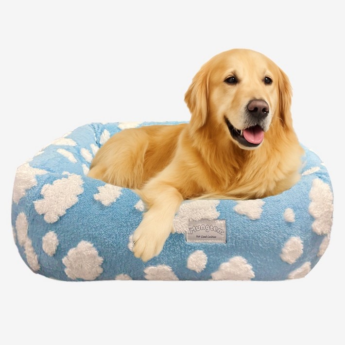 멍템 강아지 쿠션 방석 사각, 구름, 1개