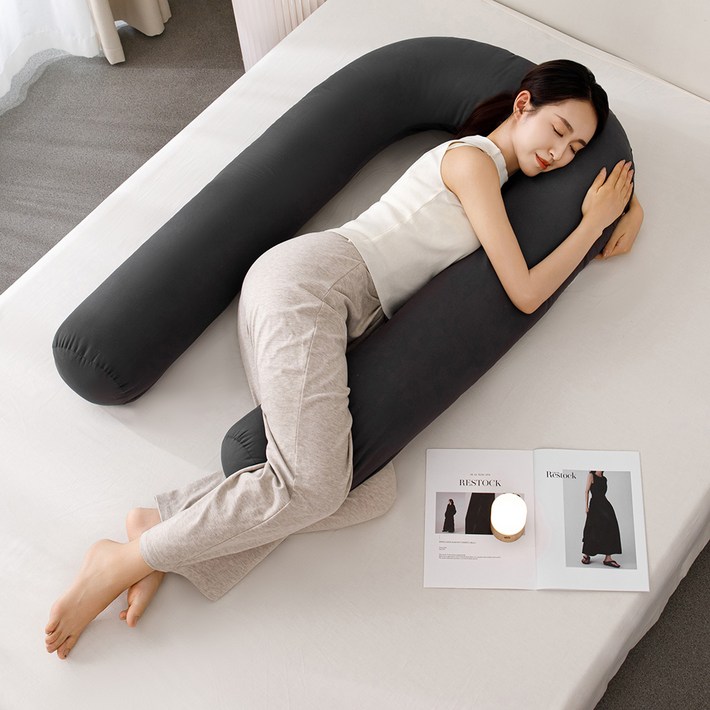 소하임 통세탁 U자형 바디필로우, 챠콜 그레이