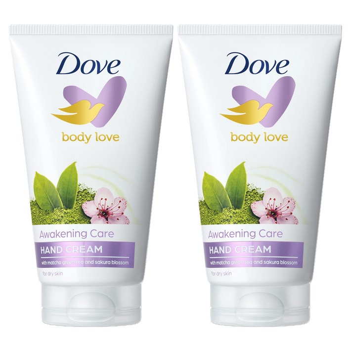 도브 바디러브 어웨이크닝 케어 핸드크림 그린티 앤 라벤더 향, 2개, 75ml