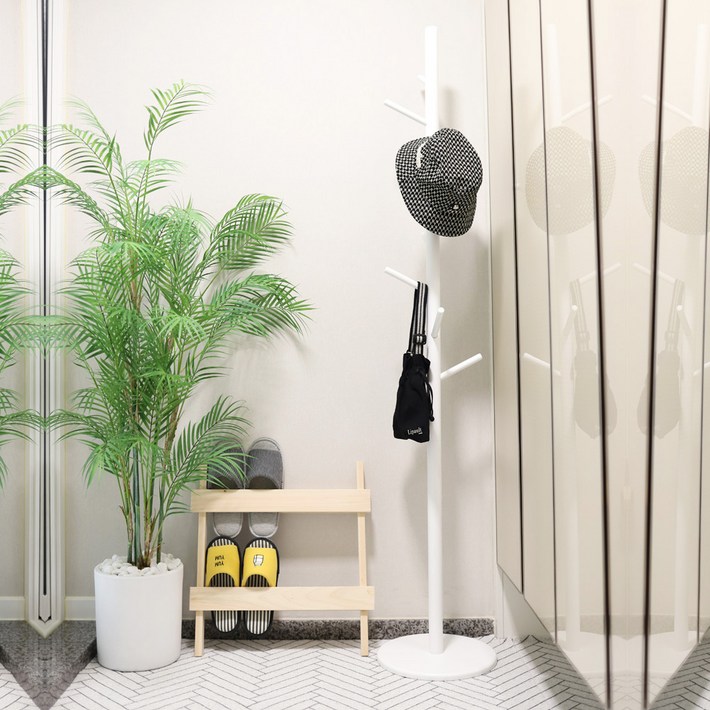 트리스토어 원형 원목 스탠드 옷걸이