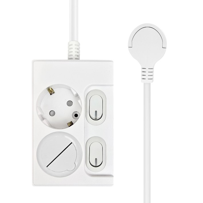 원스탑 재로갭 슬림 개별 스위치 멀티탭 2구 16A  안전커버