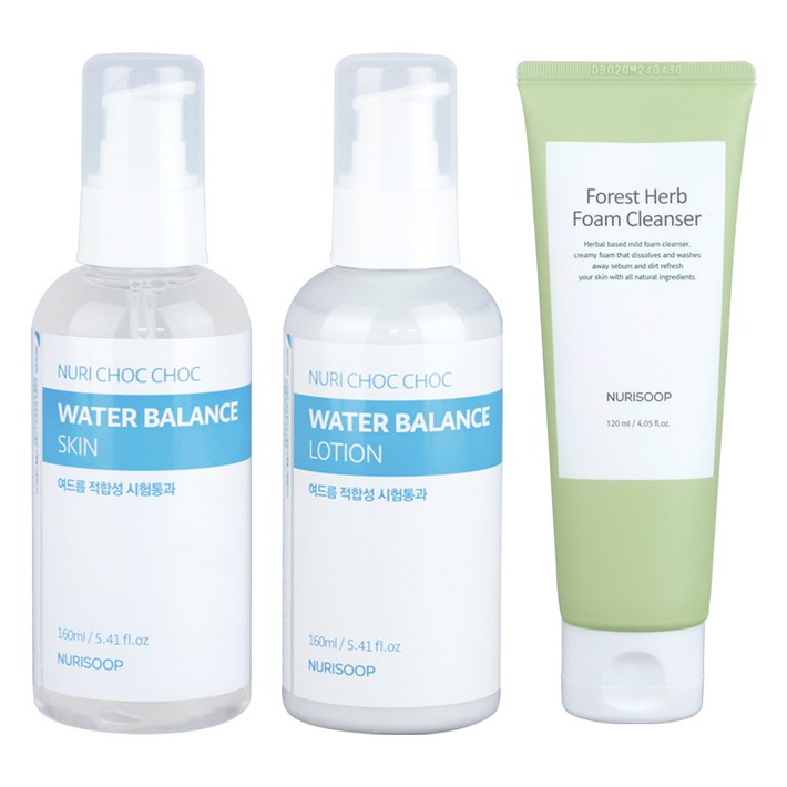 누리숲 누리촉촉 스킨 160ml  로션 160ml  녹삼초 폼클렌저 120ml