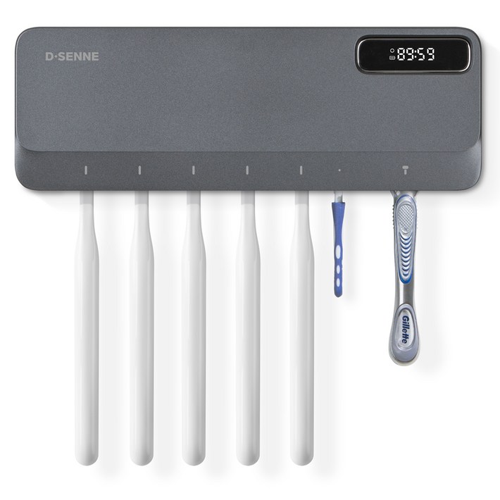 디센느 UVC 온열 건조 칫솔 거치형 살균기 DSTS002, DSTS002, 다크그레이