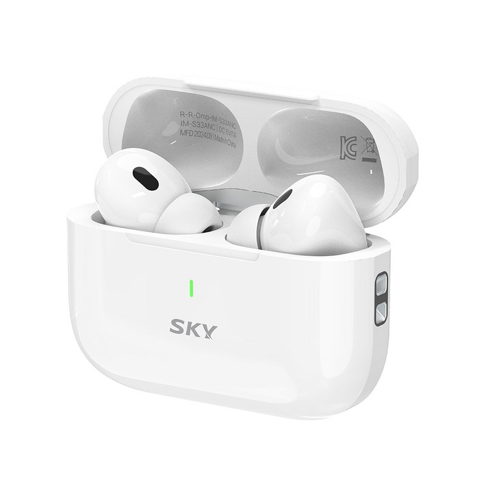 스카이 핏 버스트 ANC 노이즈캔슬링 무선충전 TWS 블루투스 5.4 커널형 무선이어폰, IMS33ANC, 미스틱 화이트