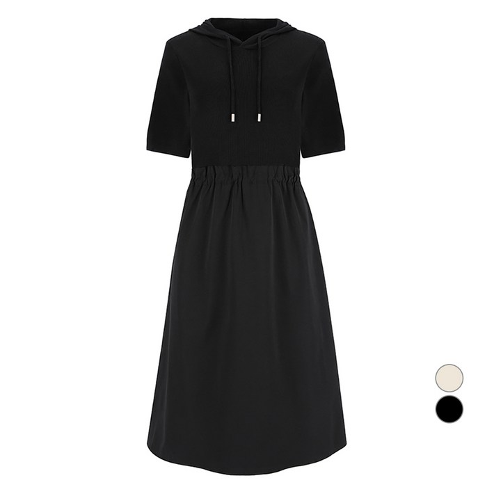 비키 여성용 반팔 니트 후드 롱 원피스 TIOCD2961